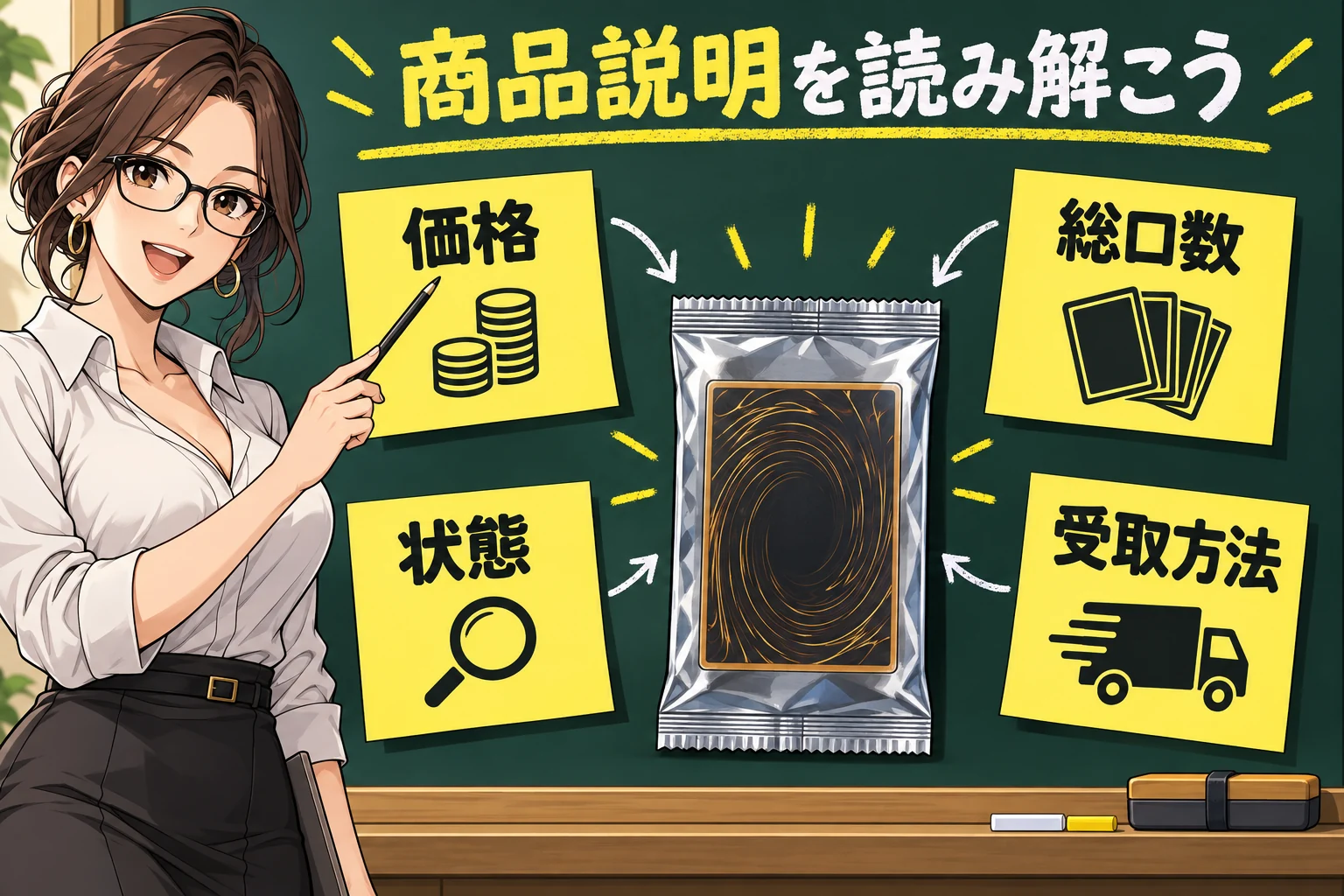 ポケカオリパの説明はどこを見る?購入前の比較ポイントを説明する漫画図解
