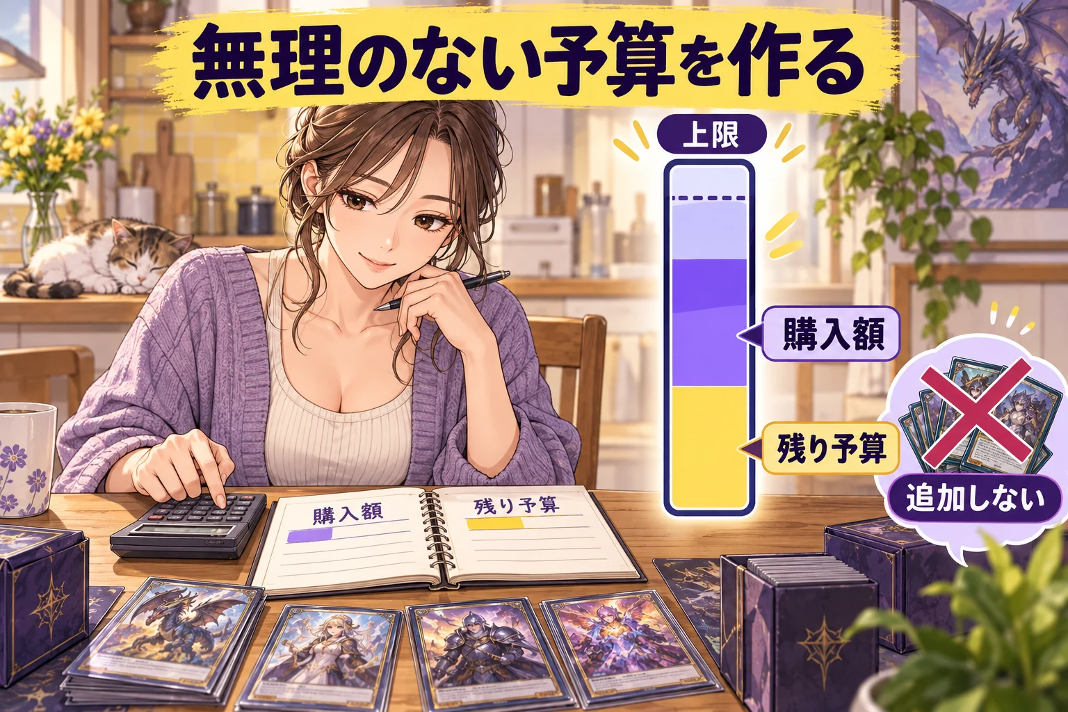 大阪のオリパを無理なく楽しむ予算の決め方を説明する漫画図解